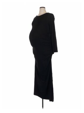 NOM Maternity Black Long Sleeve Maxi Dress